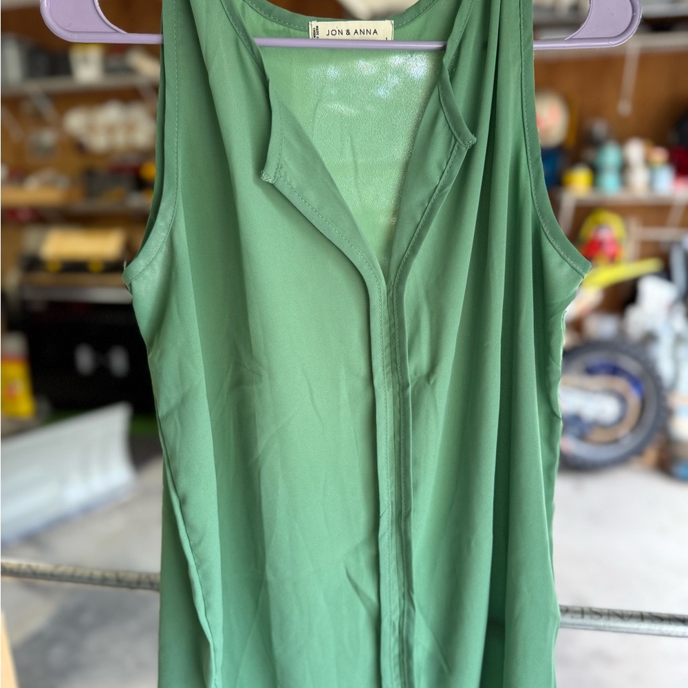 Jon & Anna Forest Green Sleeveless Blouse